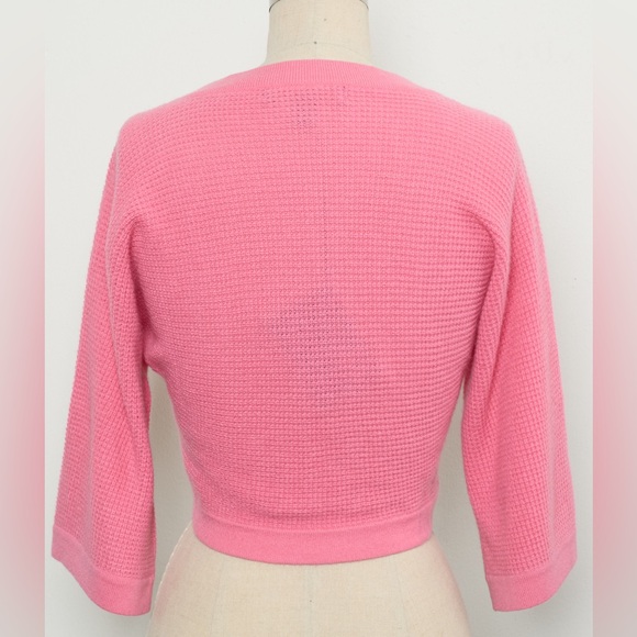 Short-Sleeve Twist-Front Sweater 100%Cashmere [NEW] - Picture 3 of 3
